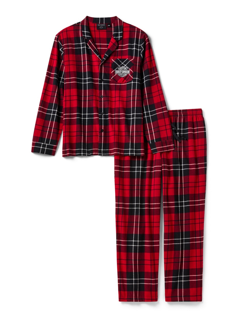 Harley-Davidson - MEN'S BAR & SHIELD PLAID PAJAMA SET - Size Large